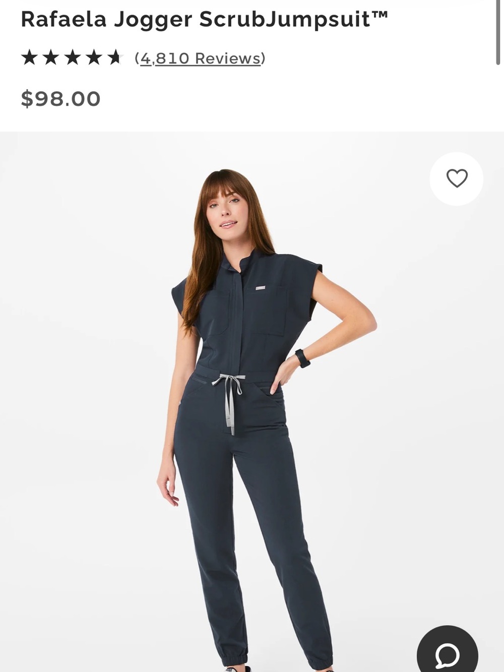 Figs Rafaela Jogger Scrub Jumpsuit in Navy xs